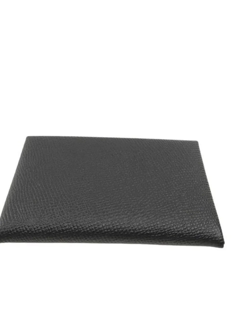 Hermes Business Card Holder Calvi Black Veau Epsom Case Silver New